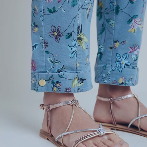 Anthropologie Victoria Floral Cargo Pants size 2 does not come with belt - Picture 2 of 6